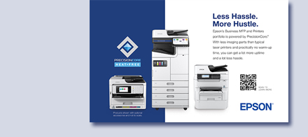 Epson Less Hassle More Hustle business inkjet ad