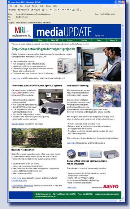 AV industry newsletters from Kreski Marketing Consultants