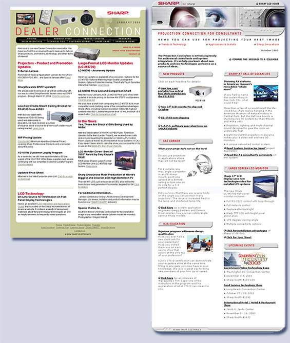 Sharp newsletters created by Kreski Marketing