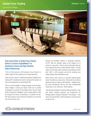 Global Forex case history by Kreski Marketing for Crestron